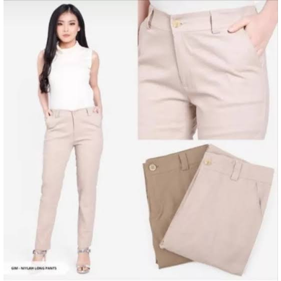 TERPOPULER Celana Chinos Kerja Wanita Panjang Bahan Katun COD celana katun cinos TERPOPULER