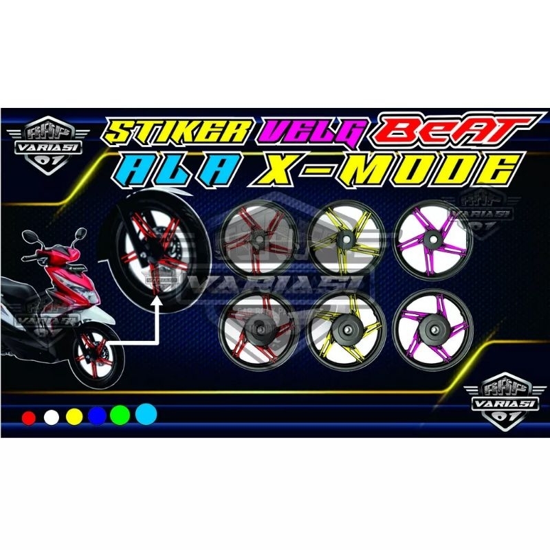 STIKER VELG BEAT ALA X-MODE,stiker velg beat