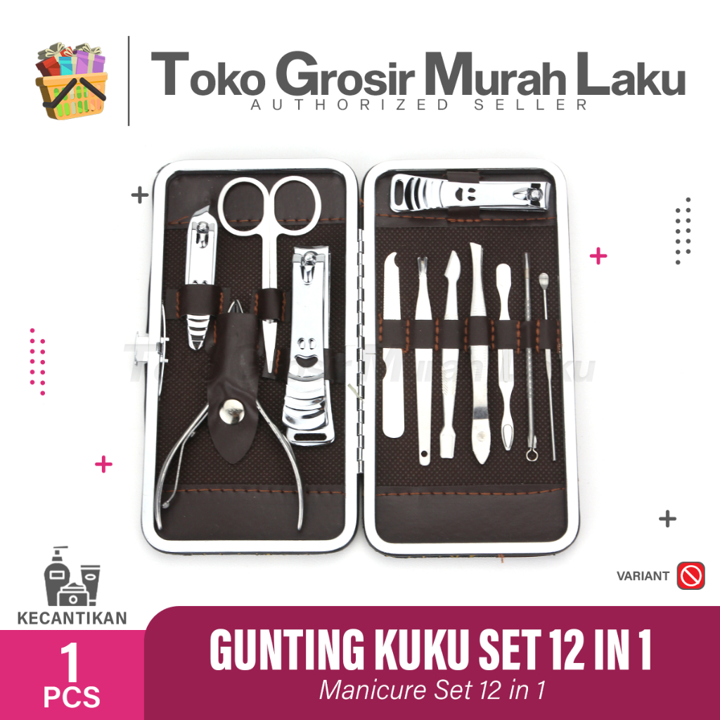 NAIL ART ALAT MANICURE PEDICURE SET PERAWATAN KULIT GUNTING KUKU 12pcs