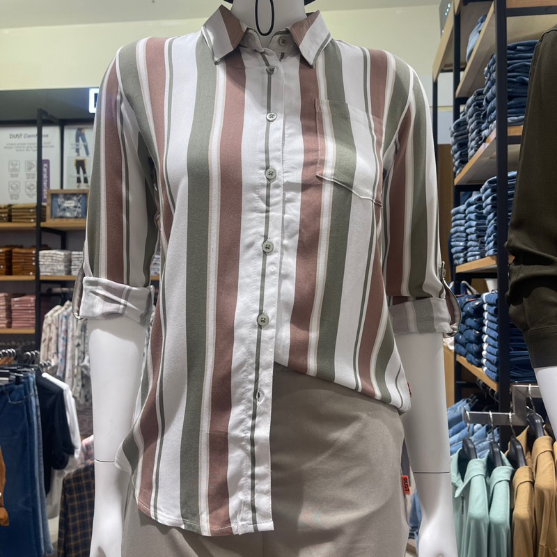 (DUST) KEMEJA WANITA MOTIF GARIS BRAND MATAHARI