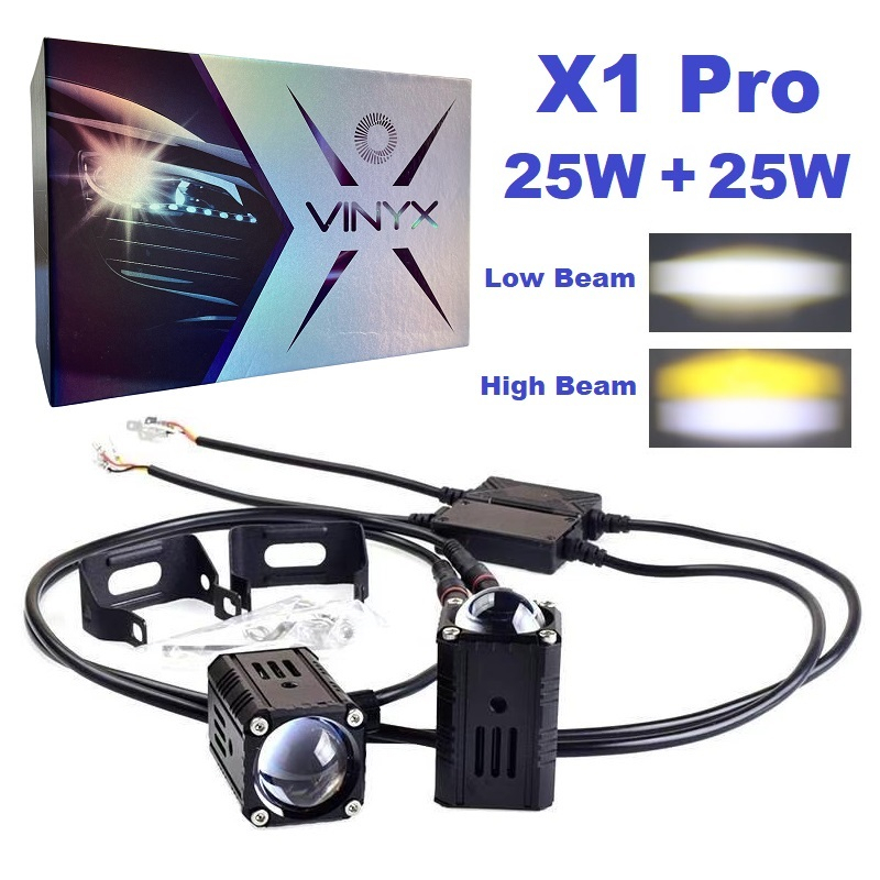 Lampu Sorot Tembak Laser Gun LED VINYX X1 Pro Mobil Motor 25Watt Mini Lasergun D2 25W 25 Watt