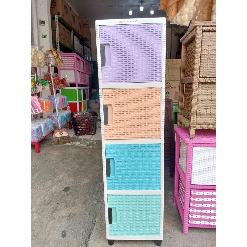 lemari plastik 1 pintu 4 susun