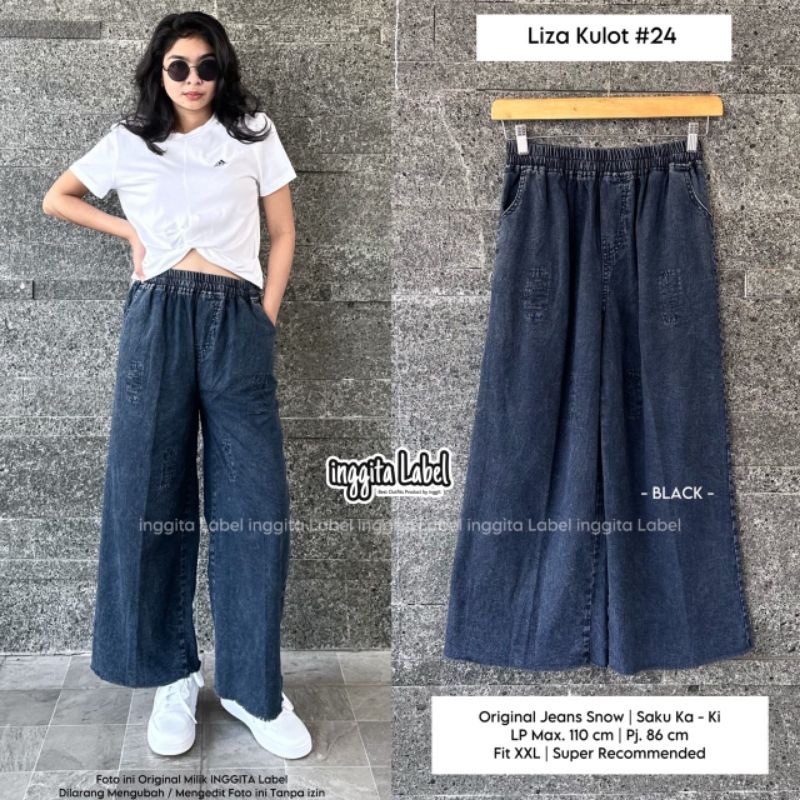 LIZA KULOT #24 BY INGGITA LABEL / KULOT JEANS WANITA MUSLIMAH / CELANA KULOT SNOW JEANS