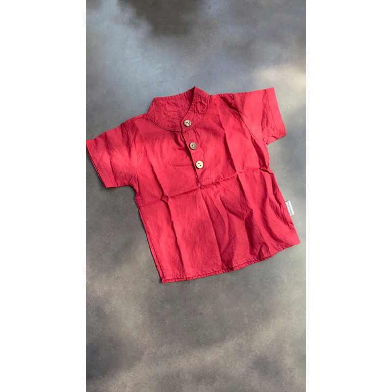 new kemeja merah anak laki laki