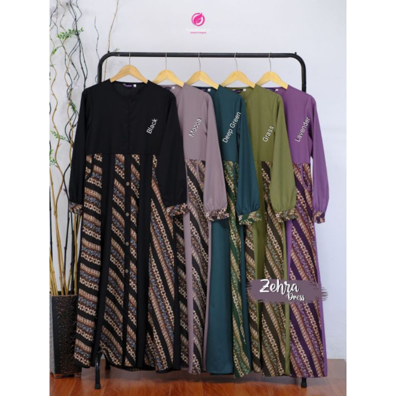 GAMIS/DRESS BUSUI SYARI FORMAL ZEHRA BY FANIA HIJAB BAHAN TOYOBO FODU MIX BATIK SUPERNOVA