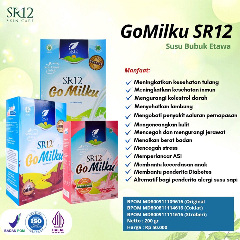 

GOMILKU SR12/SUSU KESEHATAN/SUSU KAMBING PREMIUM/ PEMANIS ALAMI DARI MADU/ DAUN KELOR/ IKAN GABUS)