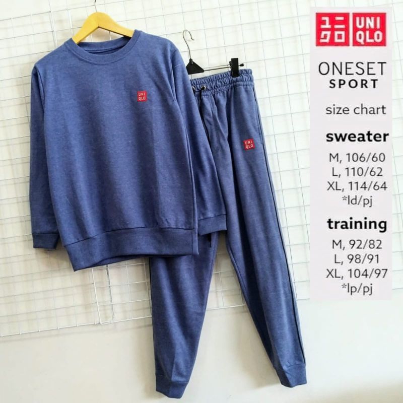 ONESET UNIQLO WANITA / SETELAN SWEATER WANITA  / SETELAN TRAINING WANITA