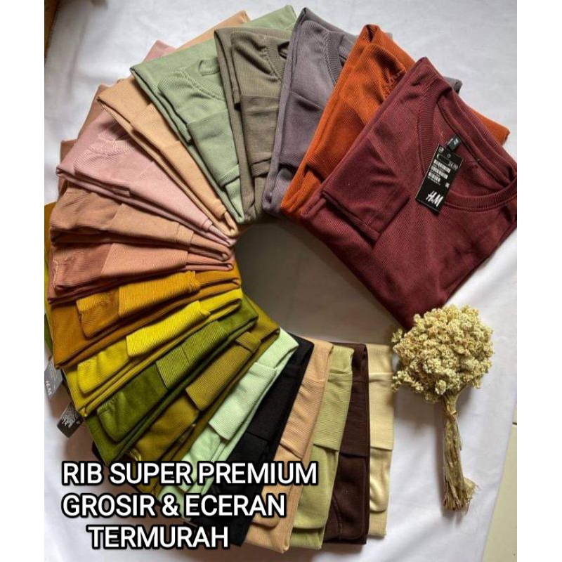 Kaos Rib SUPER premium lengan panjang [ Grosir &amp; eceran ]