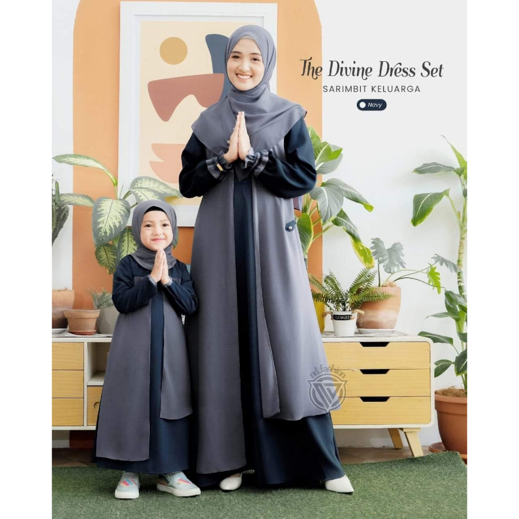 Austine Couple Ibu Dan Anak Perempuan 3-16 Tahun Set Hijab Gamis Couple Keluarga Kekinian