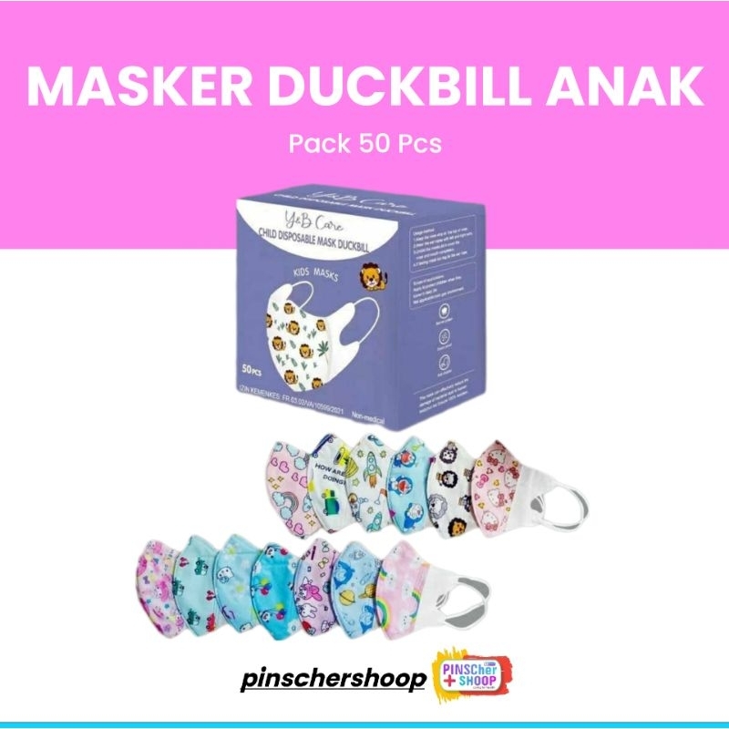 Masker Duckbill Anak Motif Isi 50 Pcs / Box