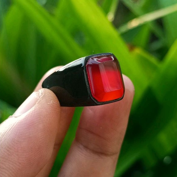 cincin batu akik RED Baron kristal original body kotak