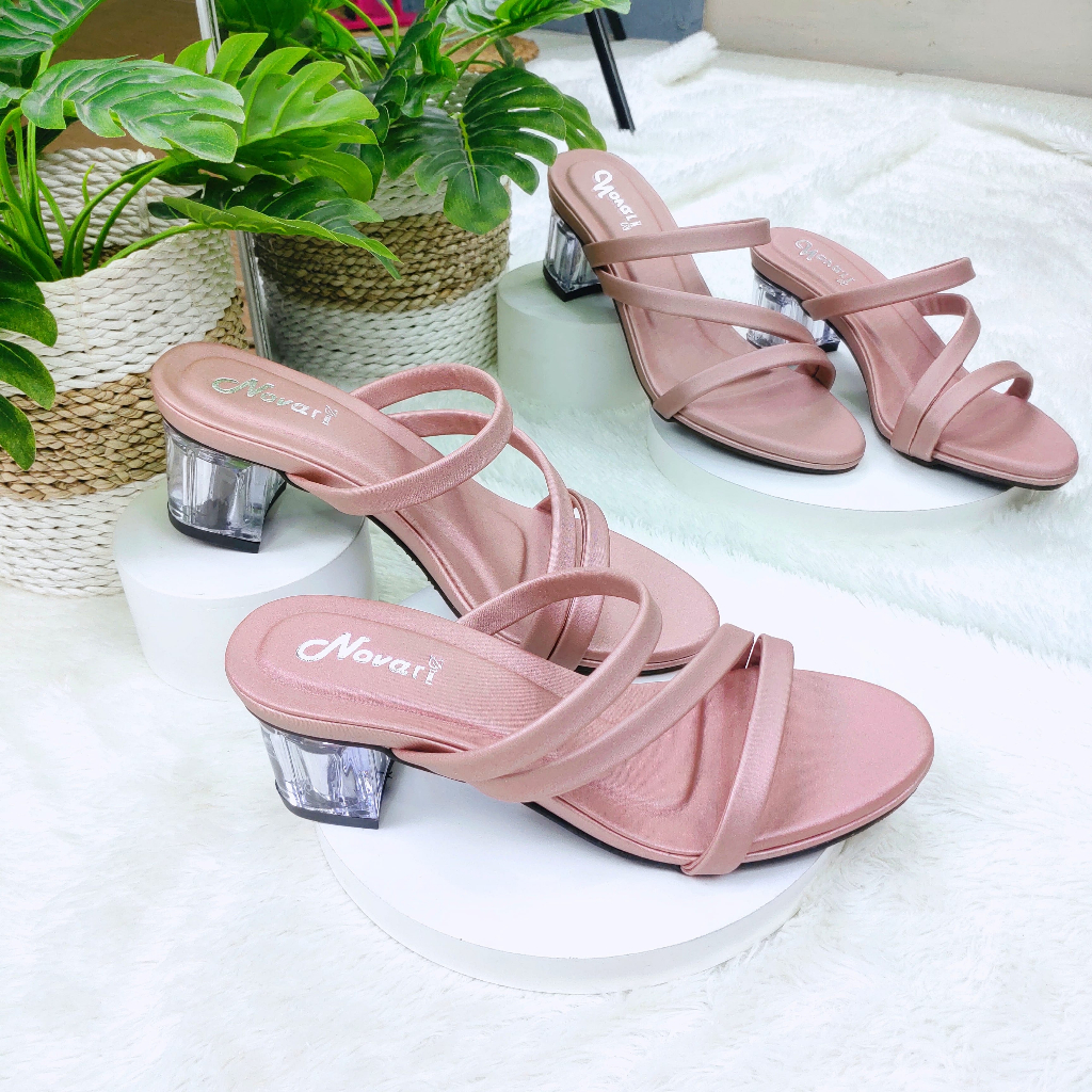 Sandal Wanita High Heel Kaca 5cm Terbaru - Novari H02