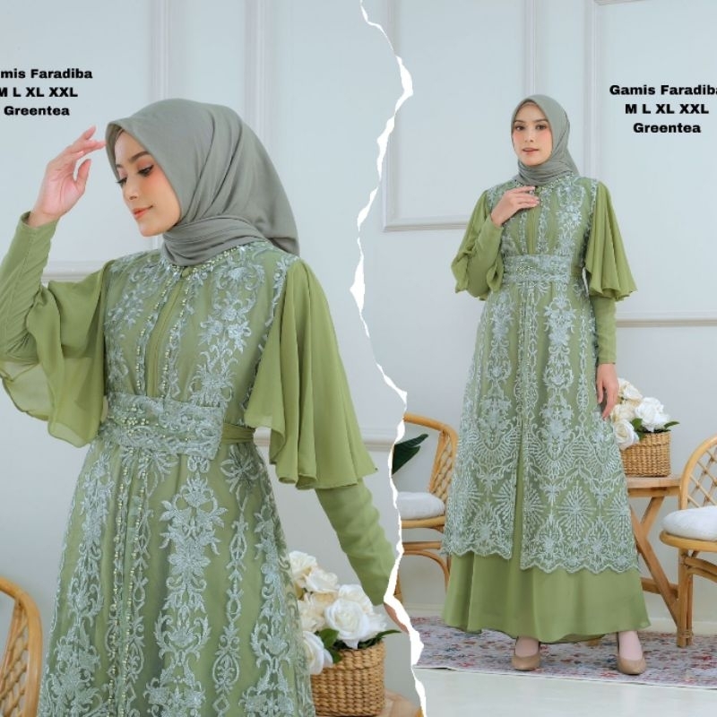 Gamis Faradiba Payet Rampel Original Butik