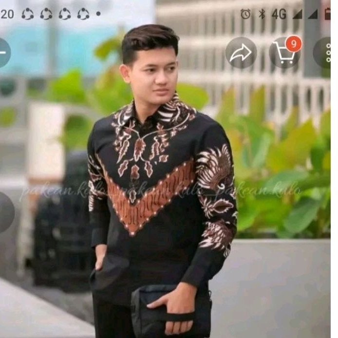 BATIK BOLO DEWO Motif Katresnaning Jagad Kemeja Baju Batik Pria Lengan panjang Lapis furing Hem Atasan