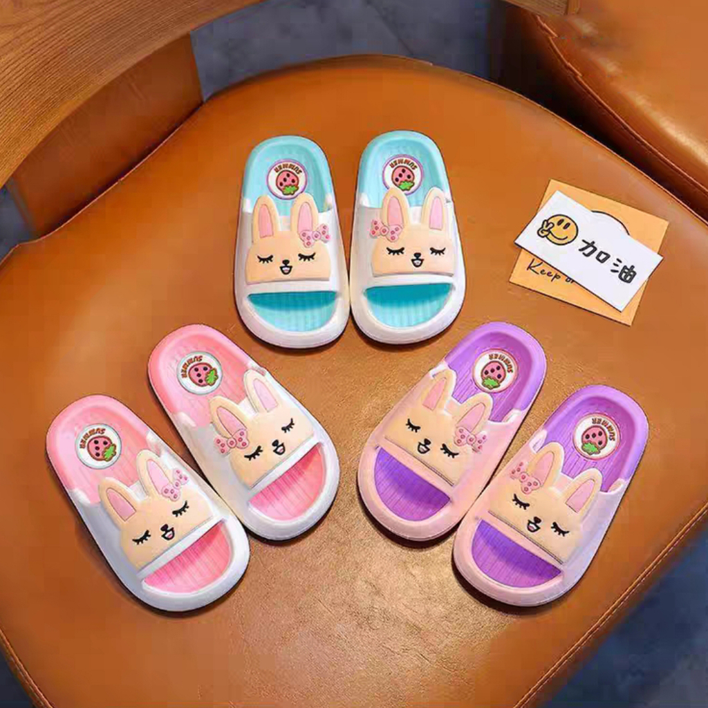 PROMO 12.12 PUNCAK Okaybaby B289 Sandal Slop rabbit Import Anak Perempuan Lucu Fashion Model Kekinian Sendal Casual