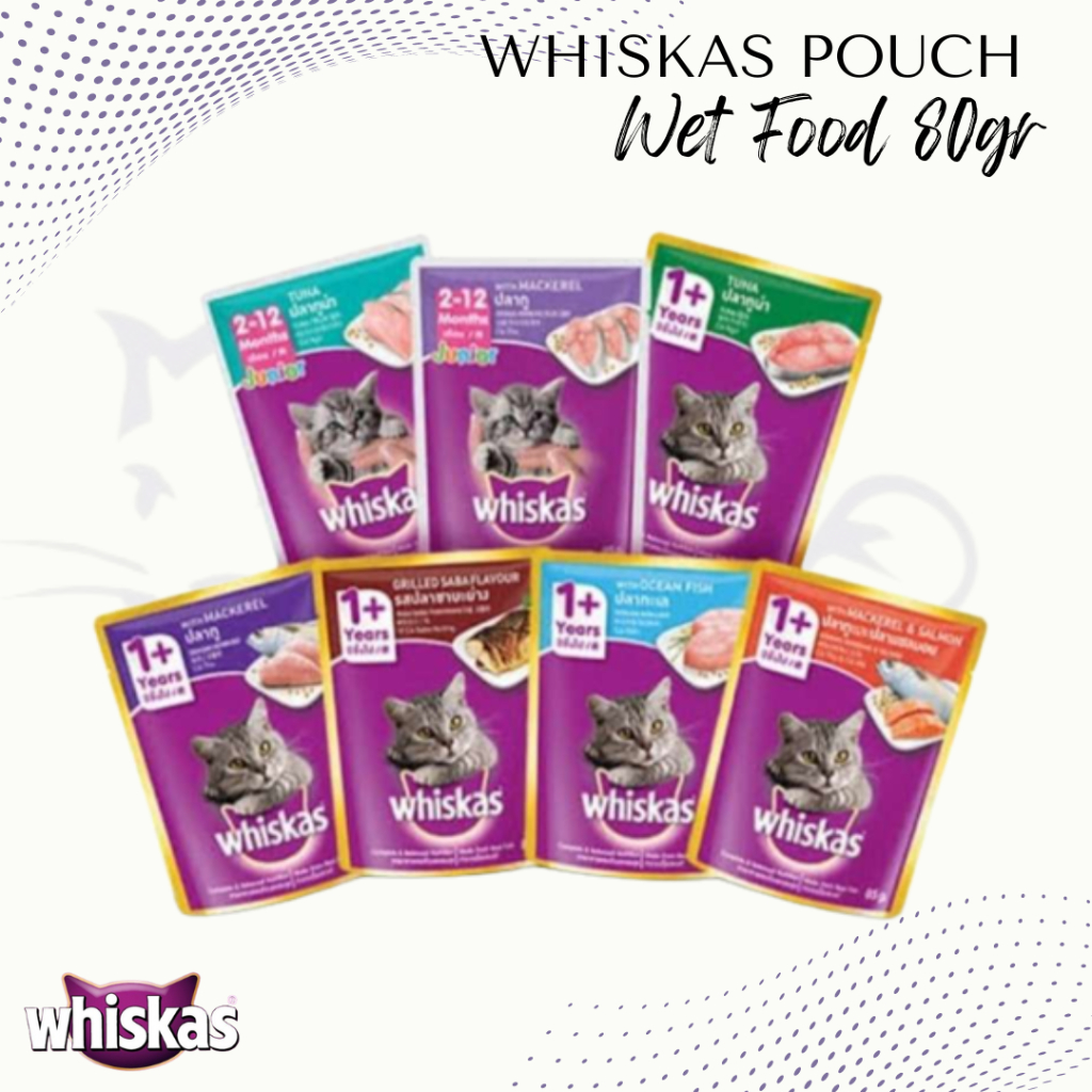 WHISKAS SACHET - WHISKAS POUCH - WHISKAS BASAH 80 GR - WHISKAS JUNIOR KITTEN - WHISKAS ADULT