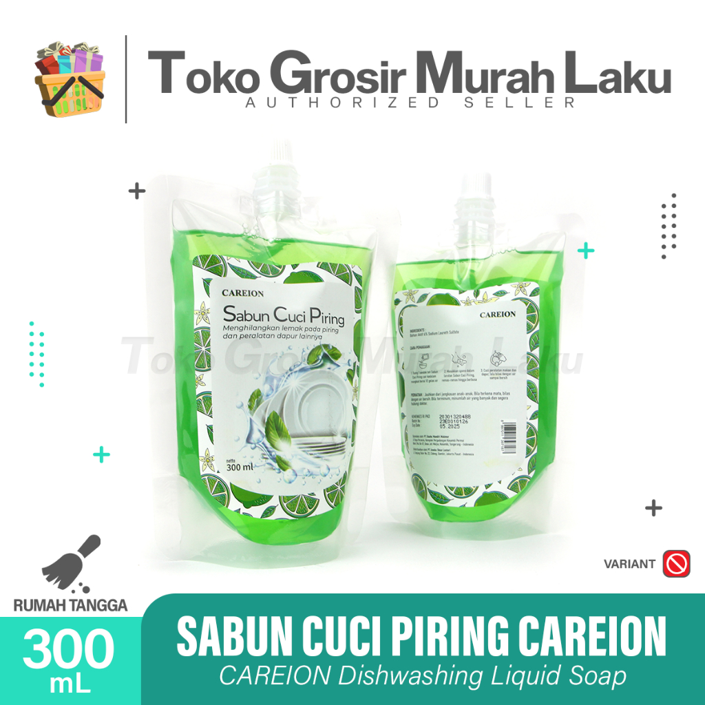 CAREION SABUN CUCI PIRING CAIR JERUK NIPIS ANTI BAU 300ML REFILL