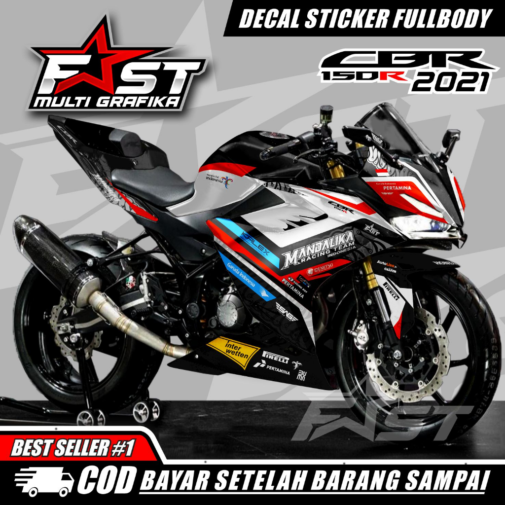 STIKER DECAL MOTOR FULL BODY ALL NEW CBR 150R 2021 - Striping Stiker Decal CBR 150R Motif Mandalika