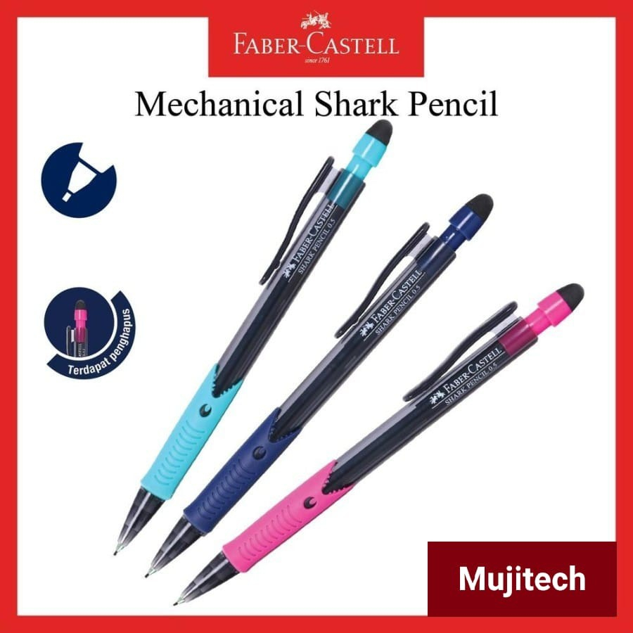 

PENCIL 2B PENSIL MEKANIK SHARK MECHANICAL 0.5mm FABER CASTELL