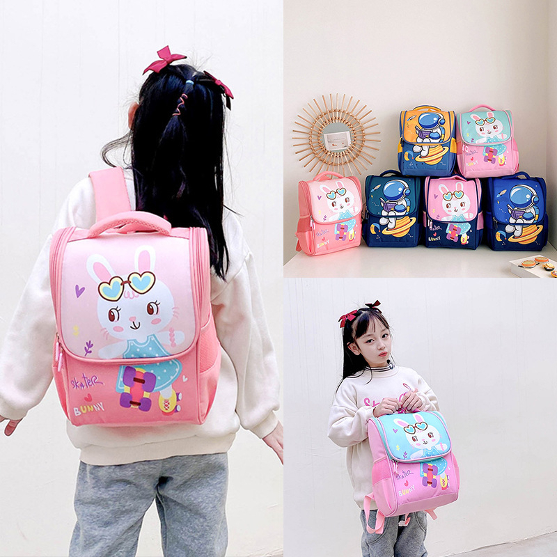 (COD) D295  Tas Anak Ransel Sekolah  Premium Import biru pink lucu