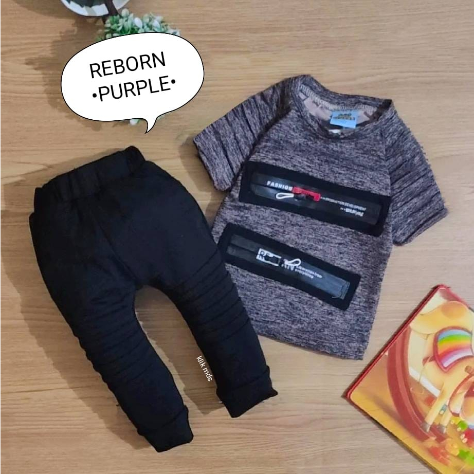 Setelan Baju Anak Laki - Laki fashion Motif kaos Reborn Estimasi usia 3 Bulan-4 Tahun