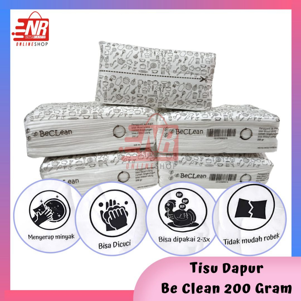 Tisu Dapur Be Clean - Tisu Kompor - Tissue Dapat Di Cuci - Tissu Anti Minyak - Tissue Serbaguna