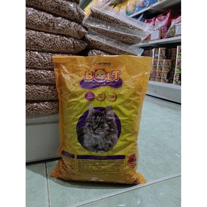 Bolt Cat Adult Tuna (Donat) repack 1kg~Makanan kucing dewasa Bolt