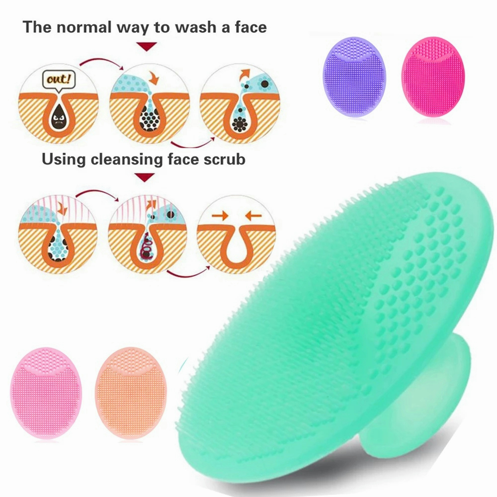 Sikat Pembersih Wajah Silikon Bulat / Facial Cleansing Pad Brush