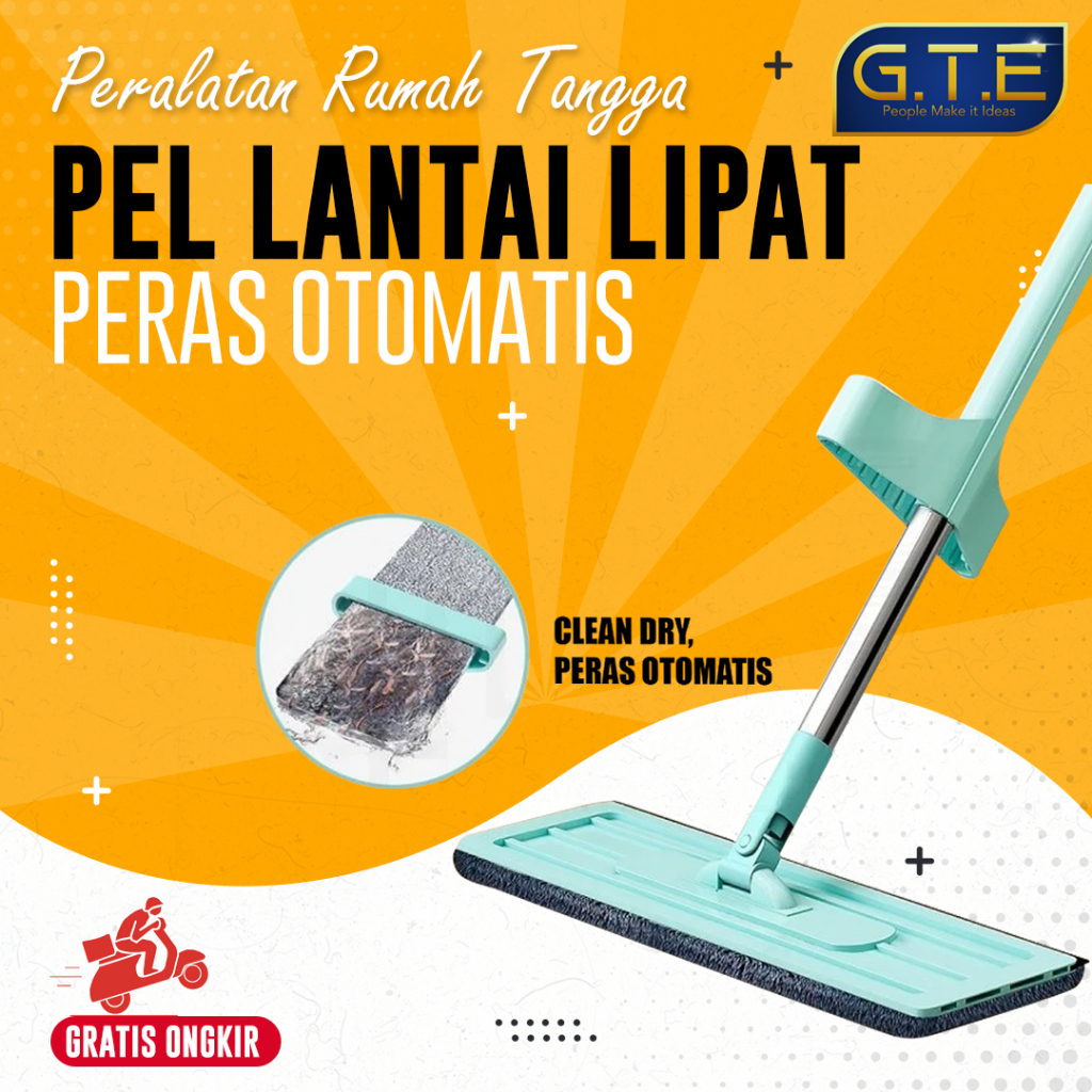 GTE | Alat Pel Lantai Ultra Mop | pel lipat serbaguna | perabot rumah tangga