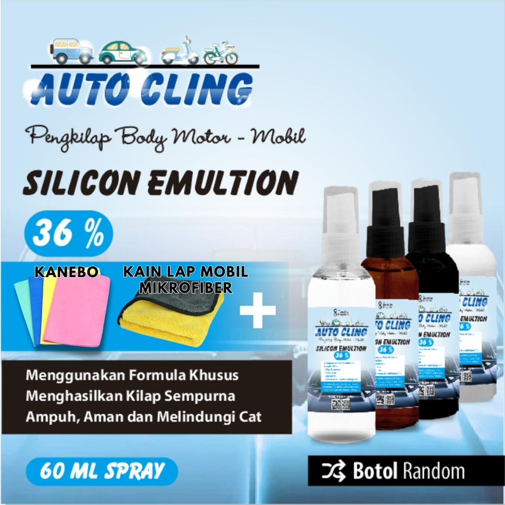 Silicon Emultion 36% Pengkilap Body Motor Mobil Dan Mobil Kemasan 60ml Spray