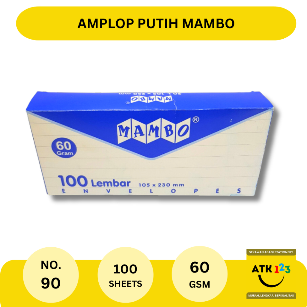 Amplop Putih 90L 105x230mm 60 gram Mambo