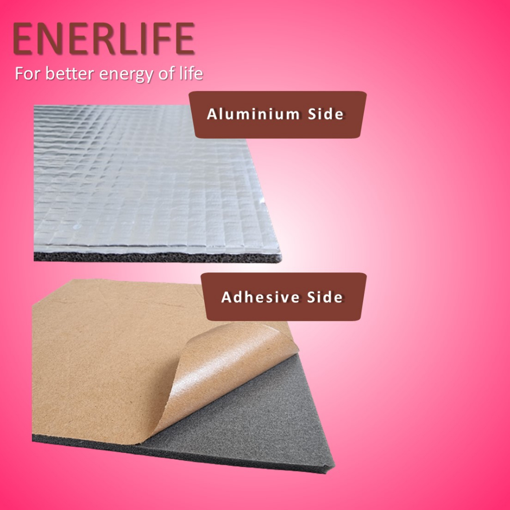 Peredam Panas Aluminium XPE Foam Busa + Lem ENERLIFE tebal 5mm S-5A1G