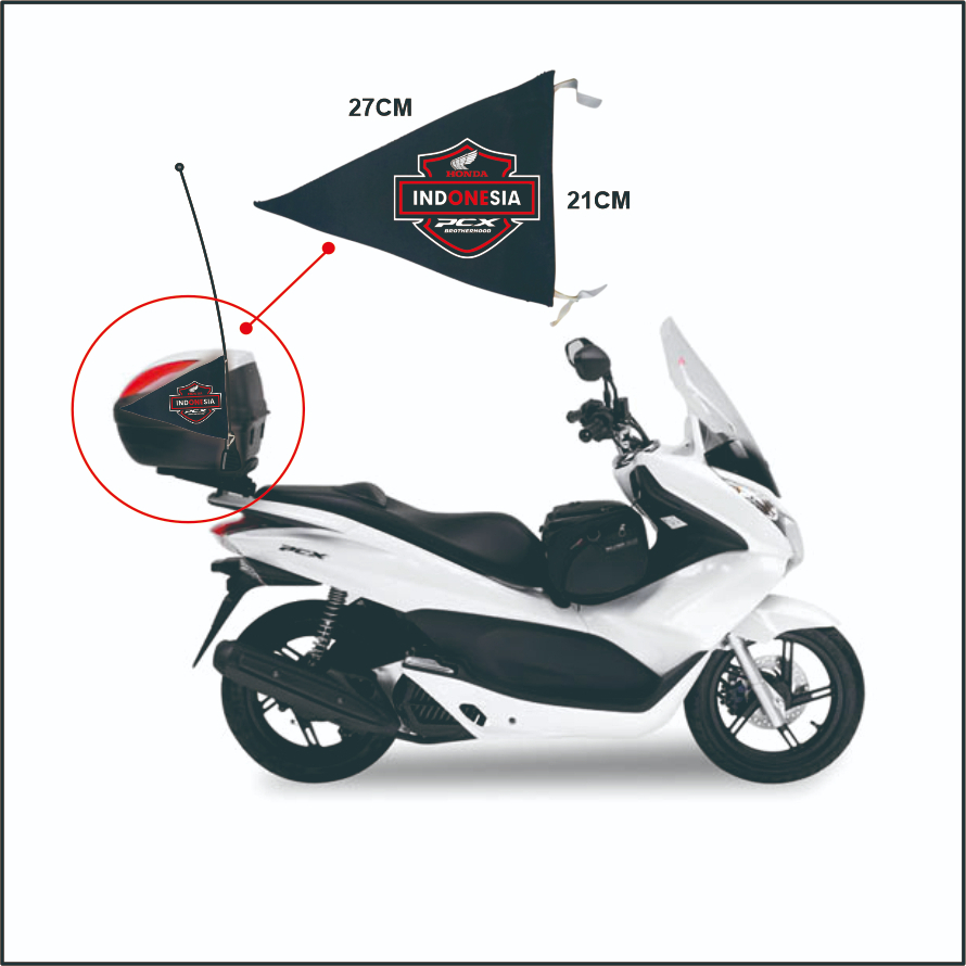 bendera touring PCX/bendera barung variasi antena motor logo PCX-Honda PCX