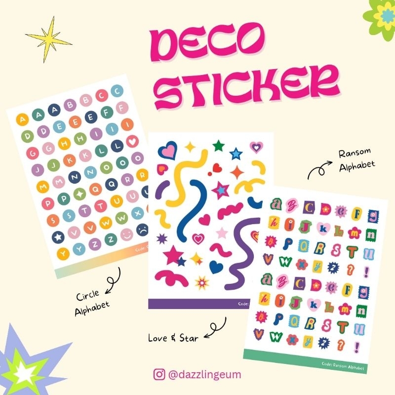 

Deco Sticker Alphabet & Confetti Glitters Glossy