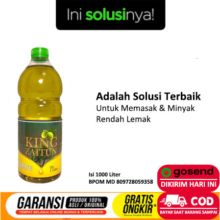 

[Besar] Minyak Zaitun King Zaitun Pomace Olive Oil 1 Liter Bisa Untuk Masak Lebih Sehat Syifa Herbal