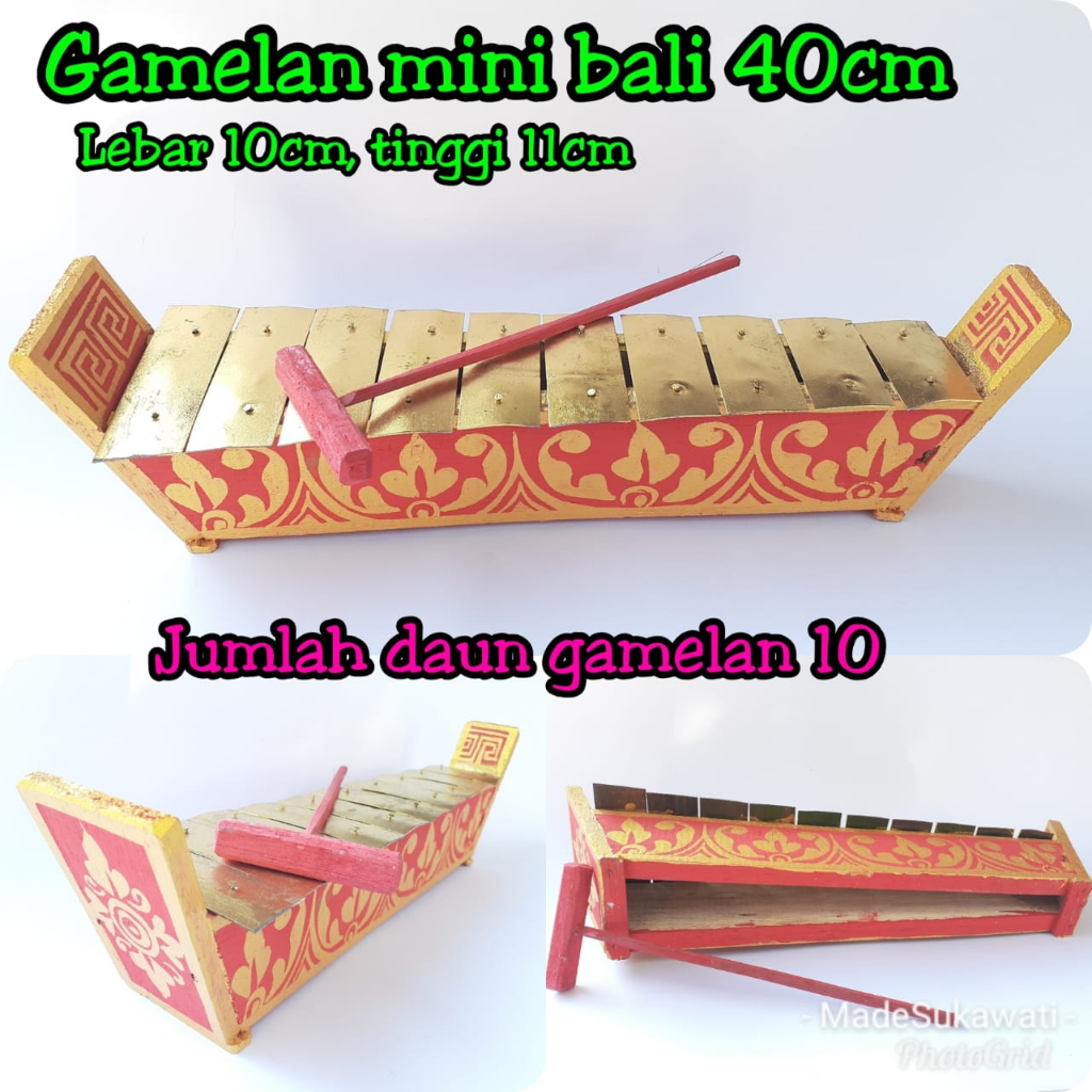 Gamelan mini Bali 40cm alat musik mainan edukasi anak