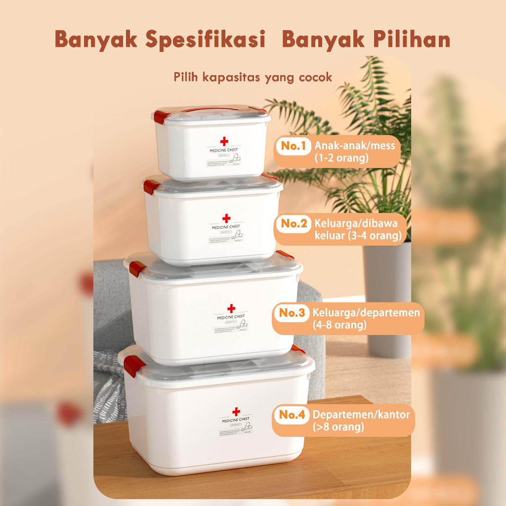 Medicine Box Organizer White First Aid Box / Kotak Obat P3K Putih Perlengkapan H220 Box obat