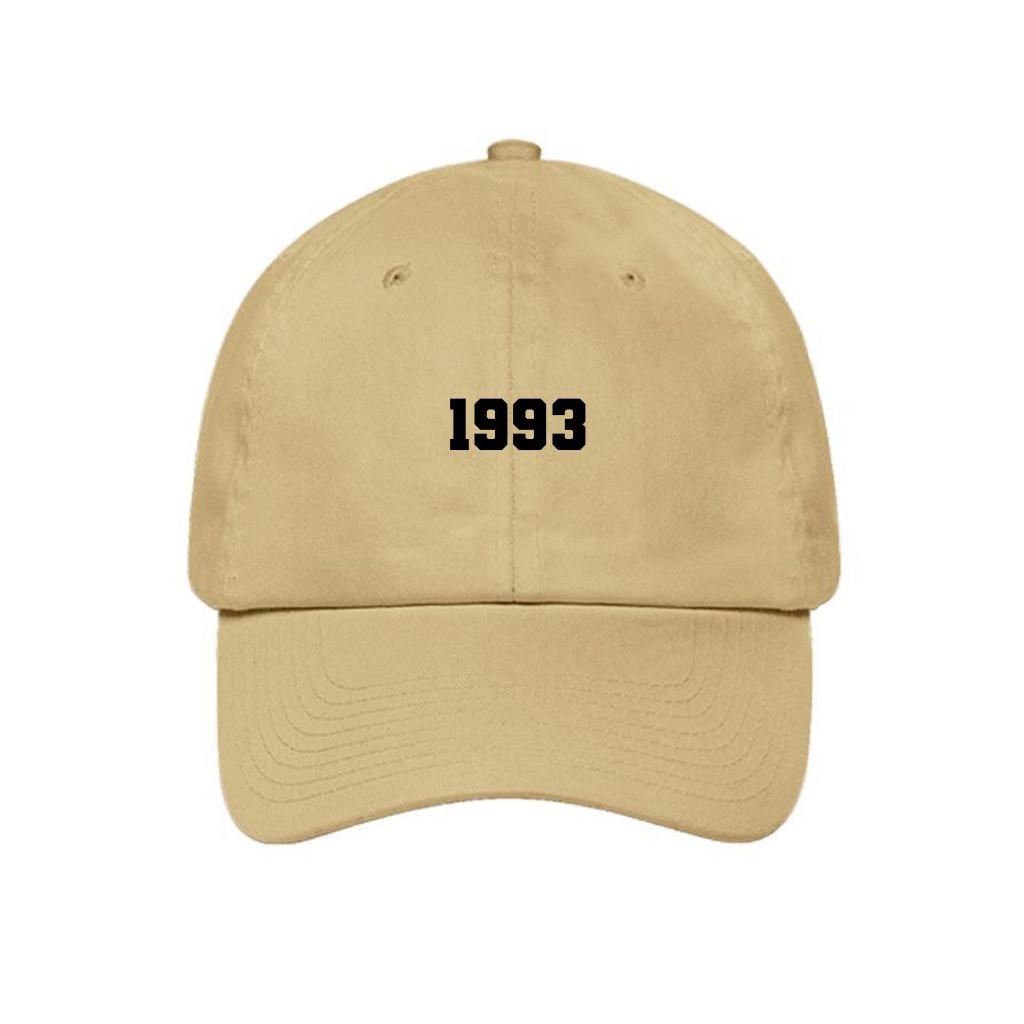 Topi Baseball cap Abjad Tahun lahir 1990 1991 2000 2001 Custom Topi Tanggal Lahir Cream