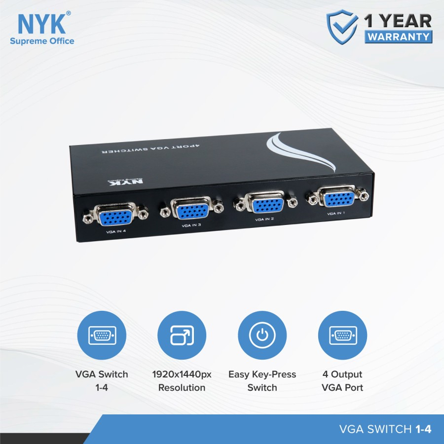 VGA Switch 4 Port NYK Splitter &amp; Switches