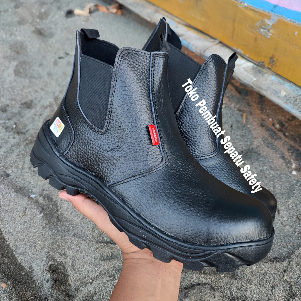 Sepatu Safety King Skn Sepatu Kerja Las Tahan Api Gerinda Anti Licin  Sepatu Safety Kitchen Kulit Sapi Premium Sepatu Safety Ujung Besi Hitam Sepatu Safety wanita Terbaik Anti licin  Sepatu Safety Dapur Tahan Minyak Solar cewek