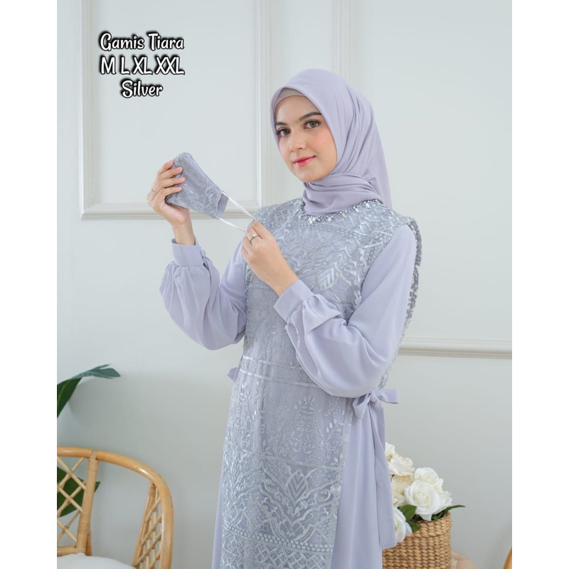 Permata Olshop / Gamis Kebaya Tiara / Gamis Modern / Gamis Pesta Mewah / Gamis Rompi Outer