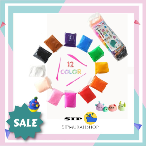 Clay Dough Polymer Rainbow isi 12 pcs | Mainan Lilin Claydoh Edukasi Anak