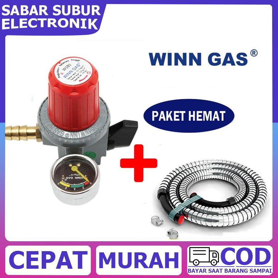 Regulator High Presure Gas LPG untuk Tabung Gas 3kg&12kg WINN W 181 Meter