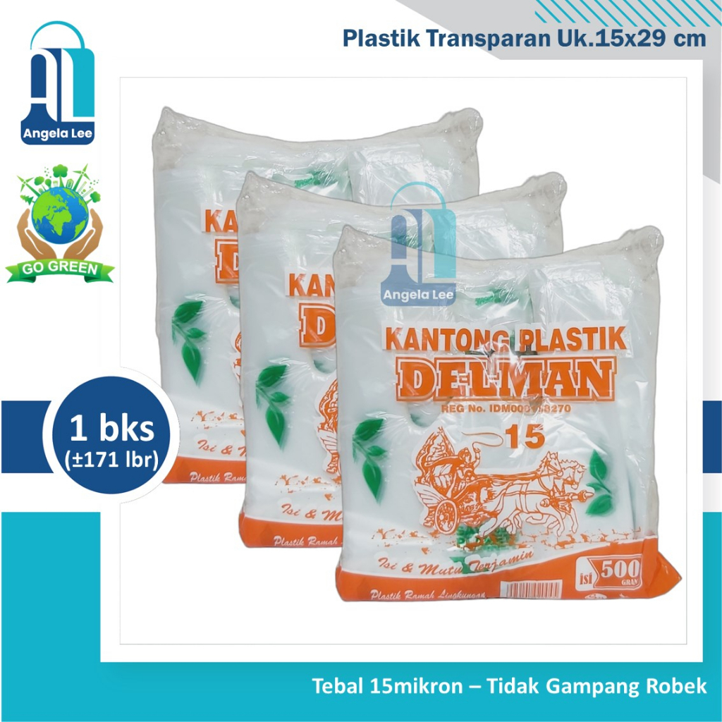 Kantong Plastik TRANSPARAN Belanja Ramah Lingkungan Delman 500gr