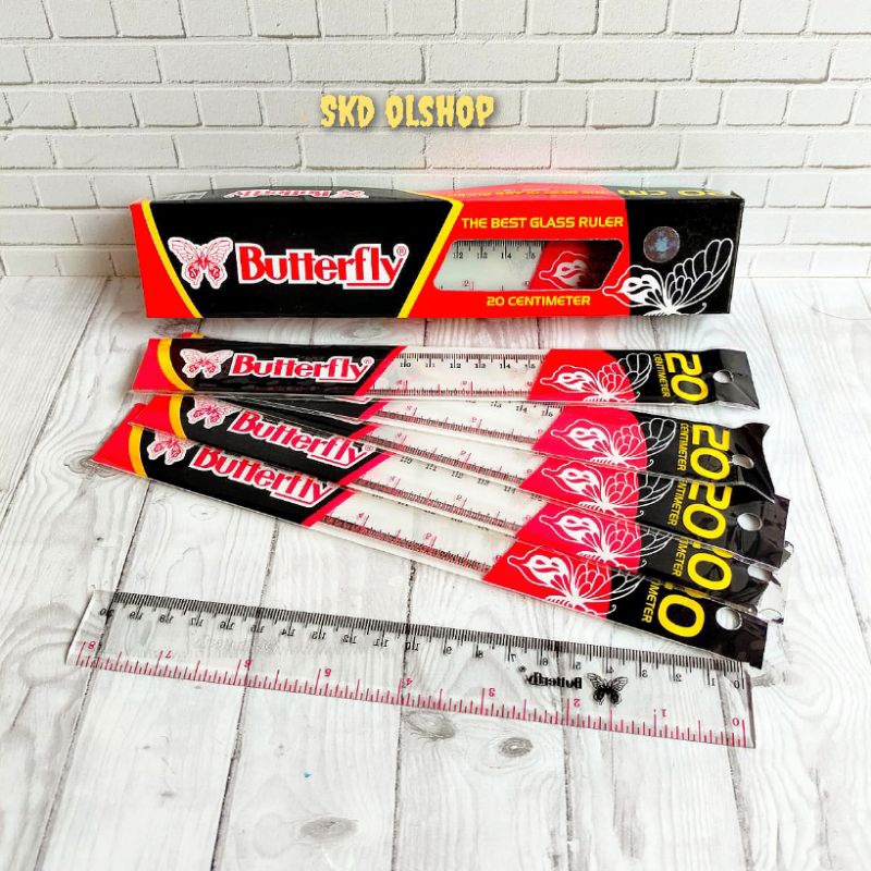 

Penggaris-Garisan Plastik BUTTERFLY 20 Cm( 1 lusin isi 12 Pcs)