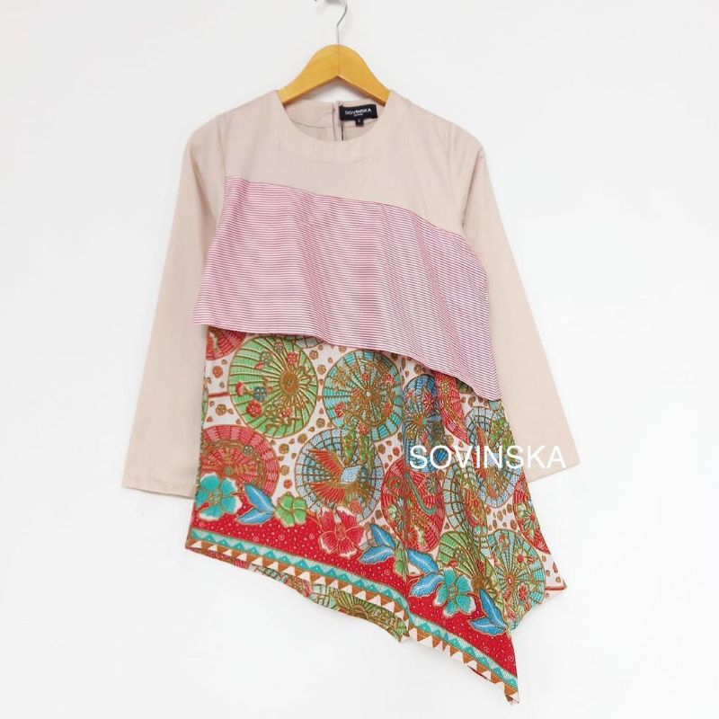 Atasan Batik WP 241 Blus Blouse Baju Kerja Wanita Modern