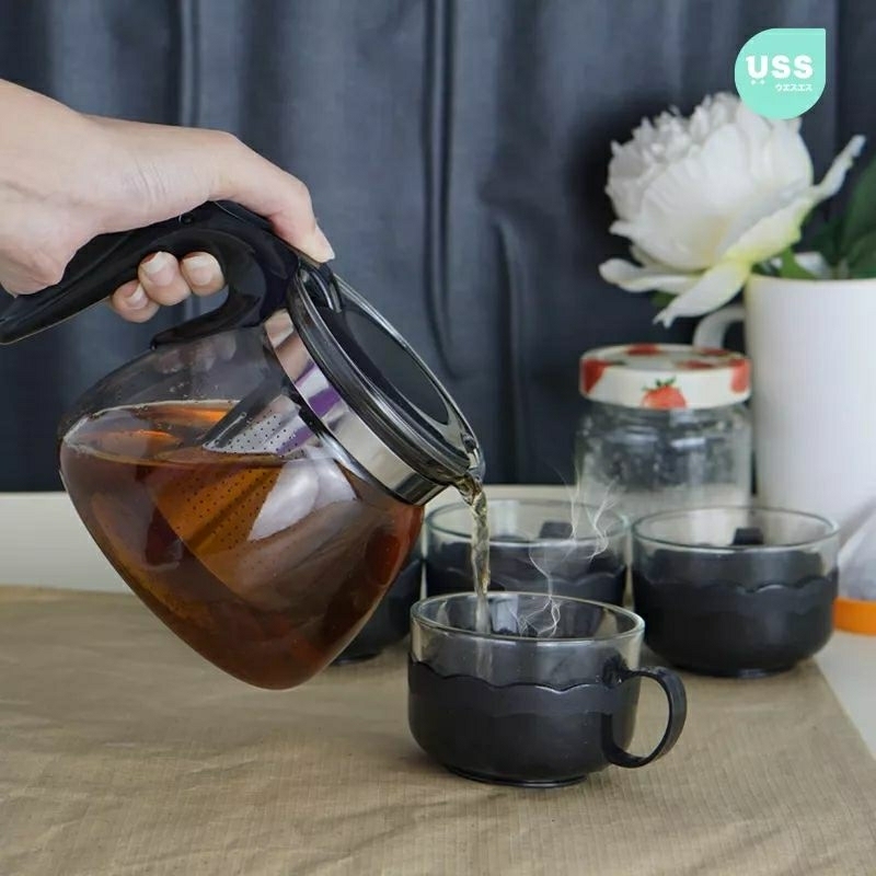 B ( B065 ) TEAPOT KACA SARINGAN SET 5 IN 1 PREMIUM / KUALITAS TERBAIK