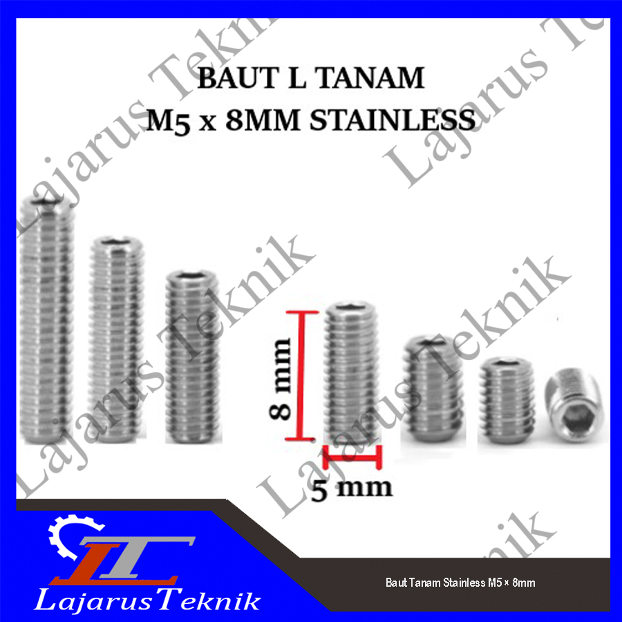 Baut Tanam Stainless M5 × 8mm