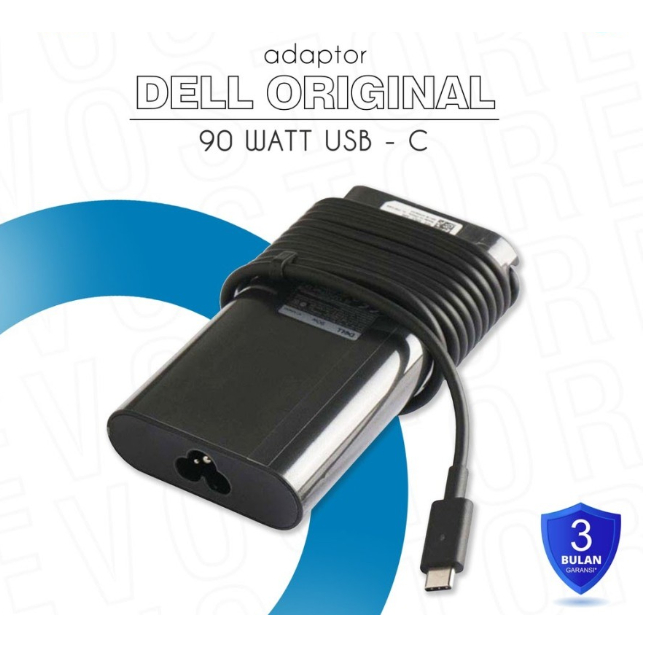 Adaptor Charger Dell Xps 13 9350 Xps 15 9550 Latitude 3400 3500 5300 5400 7300 20V-4.5A 90watt Type-C ORI ORIGINAL 90W 90 WATT 90 W 3400 3500 5300 5400 7300 9550