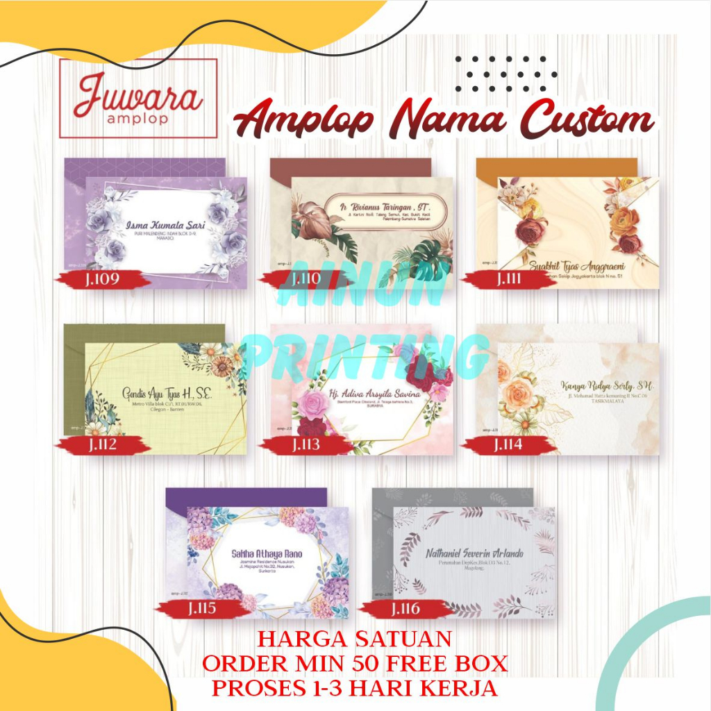 Amplop Custom Nama